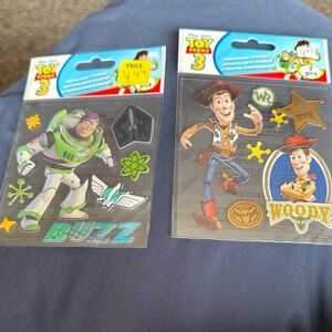 Toy Story 3D Stickers - Buzz and Woody in Green and Brown